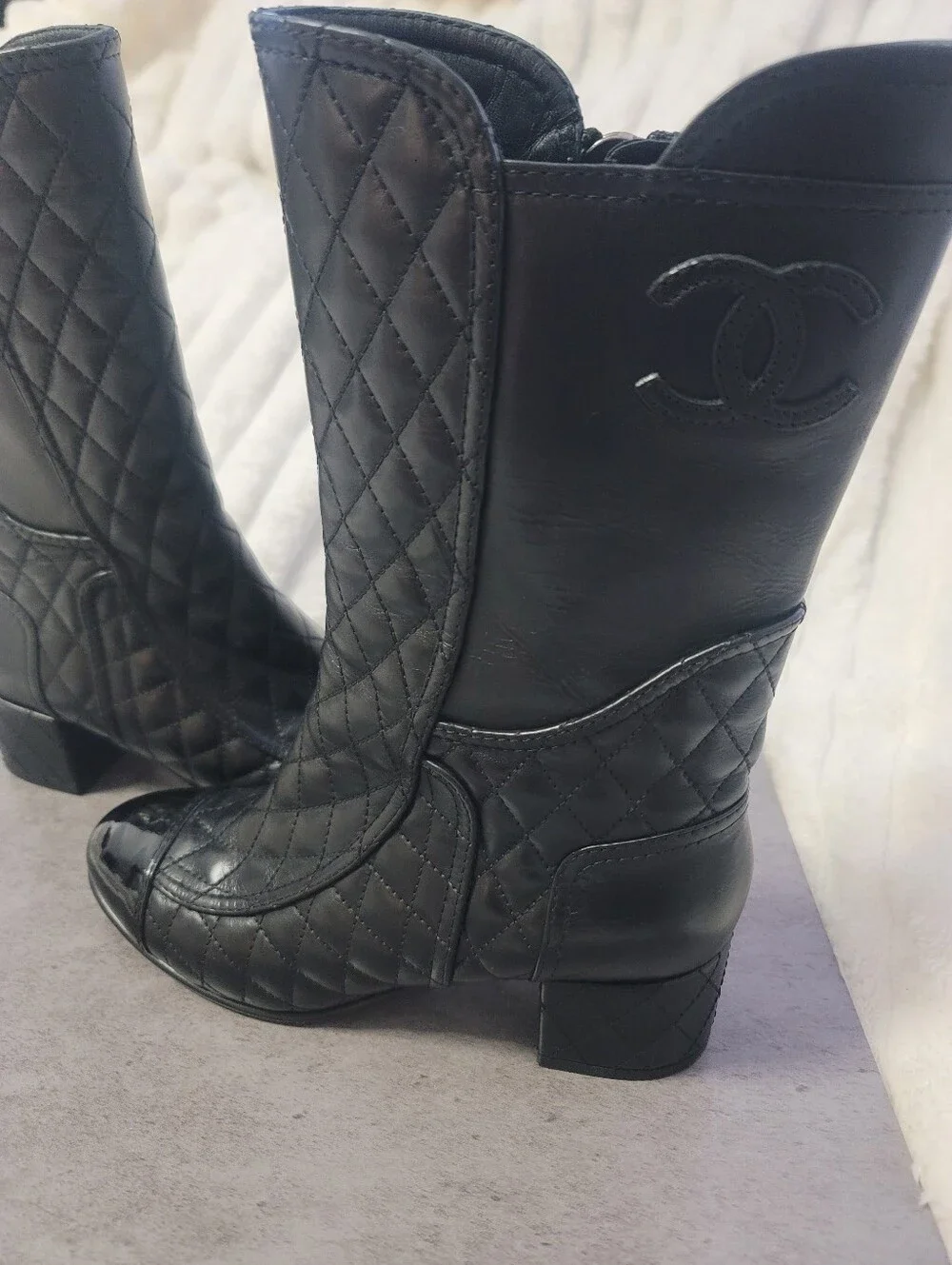CHANEL leather ankle